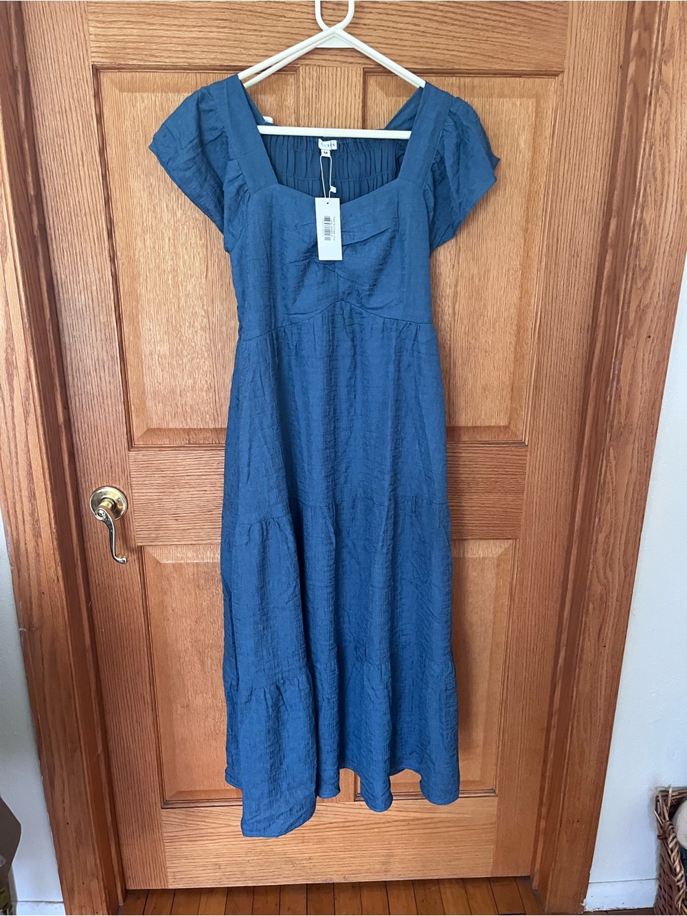 Baltic born Kesler Blue Square-Neck Midi Dress - Women